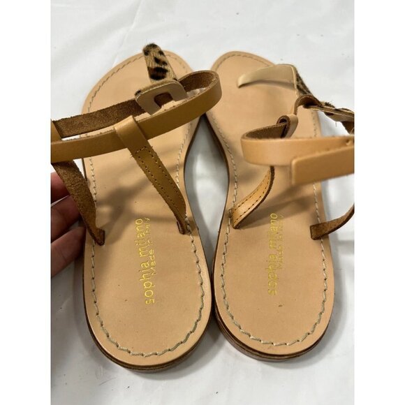 Sophia Milano Calf Hair Animal Print Leather Sandals, Size 8 - Picture 12 of 14